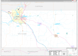 Eau Claire County, WI Wall Map Premium Style 2024